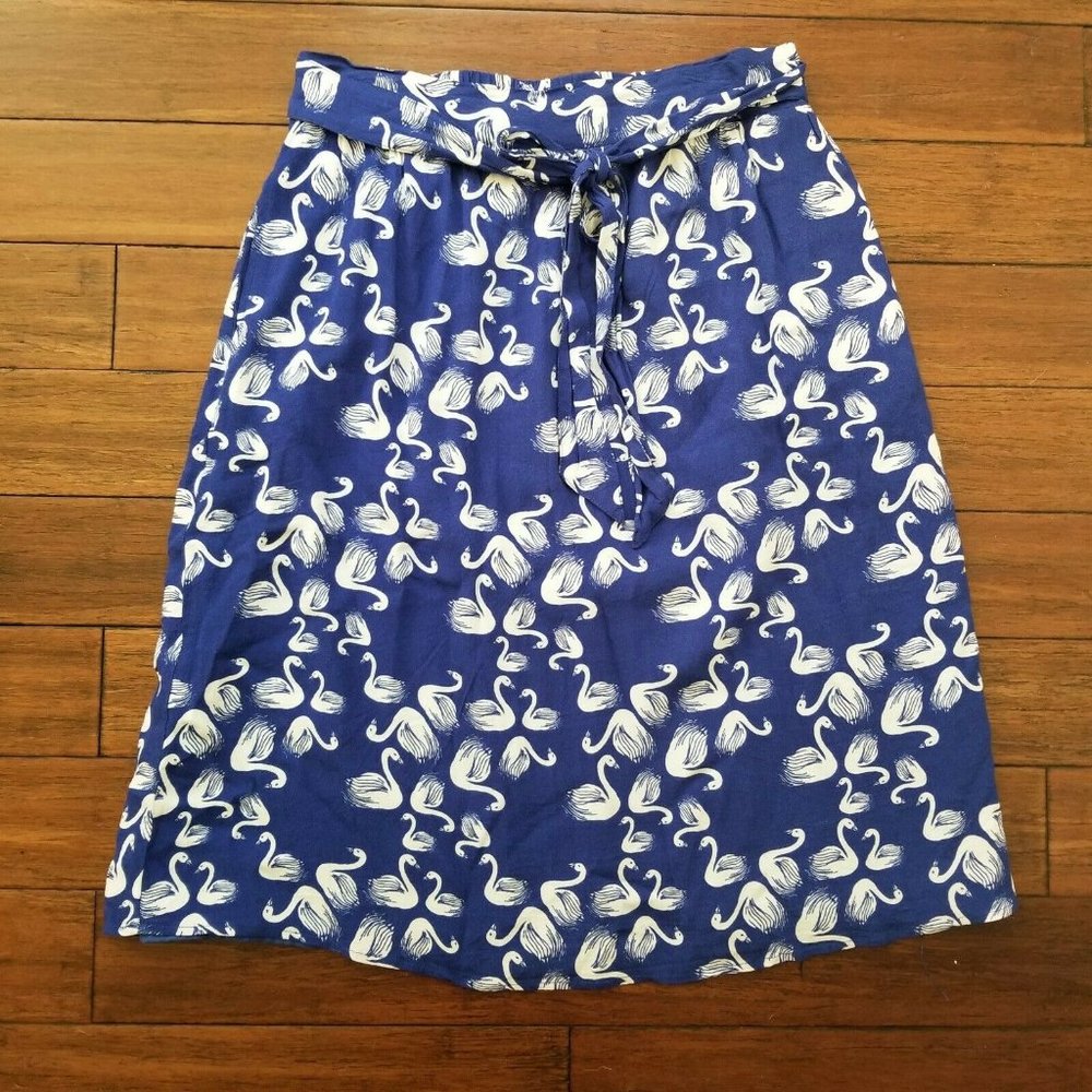 ANTHRO PORRIDGE SWAN BIRD Skirt L GETAWAY Blue